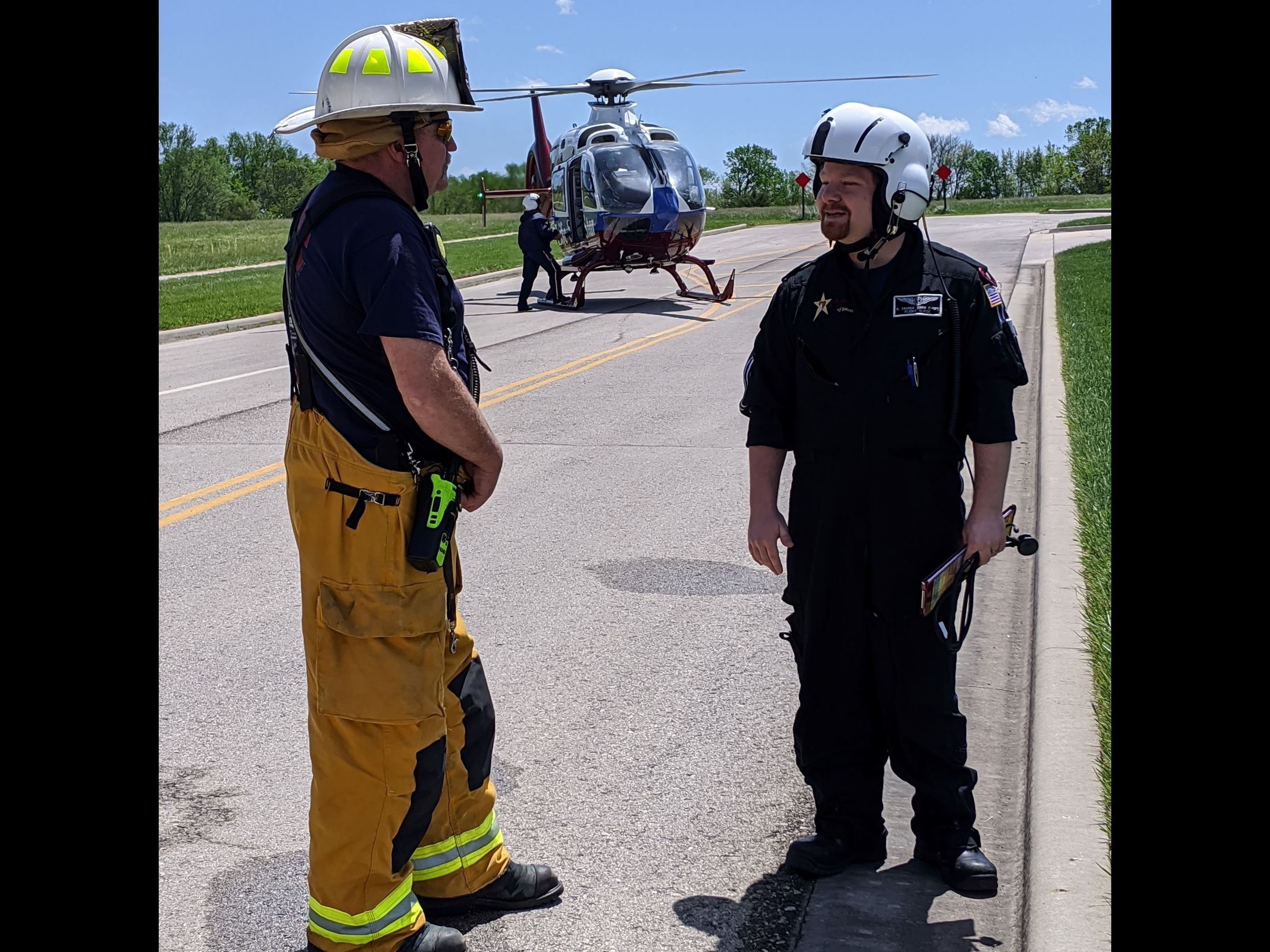 Chief Rittinghouse and the Life Star 3 pilot prepare for a joint training exercise.